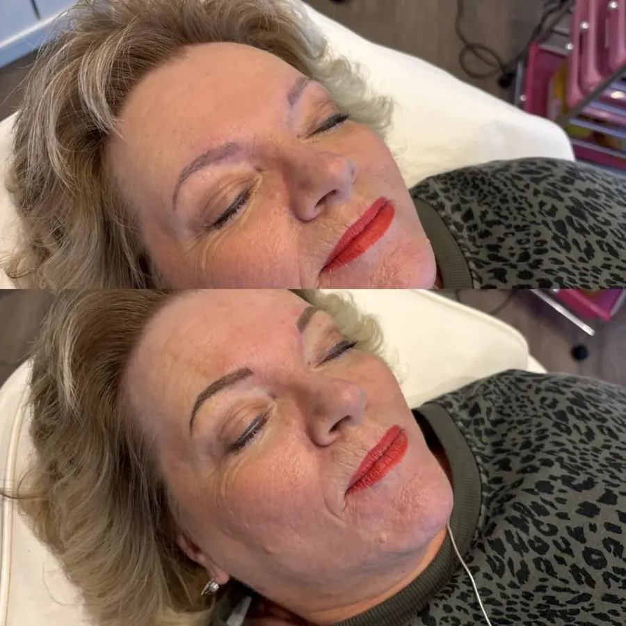 Brow restoration and lip blush combination treatment result, Cheshire