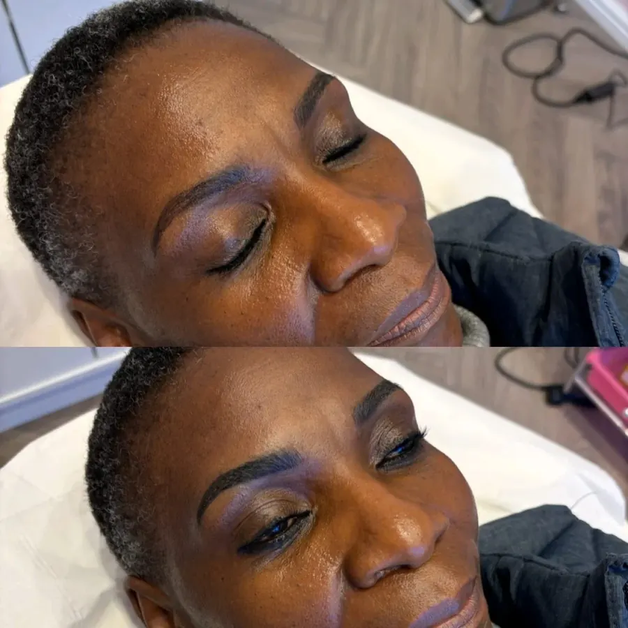 Powder ombre brows shaped and defined, permanent makeup in Cheshire